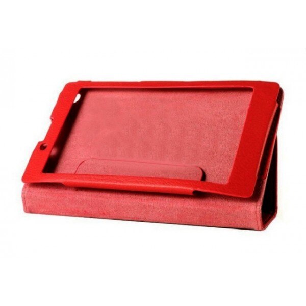 Husa tip carte din piele ecologica rosie pentru tableta Lenovo Tab 2 A7-30 de 7 inch