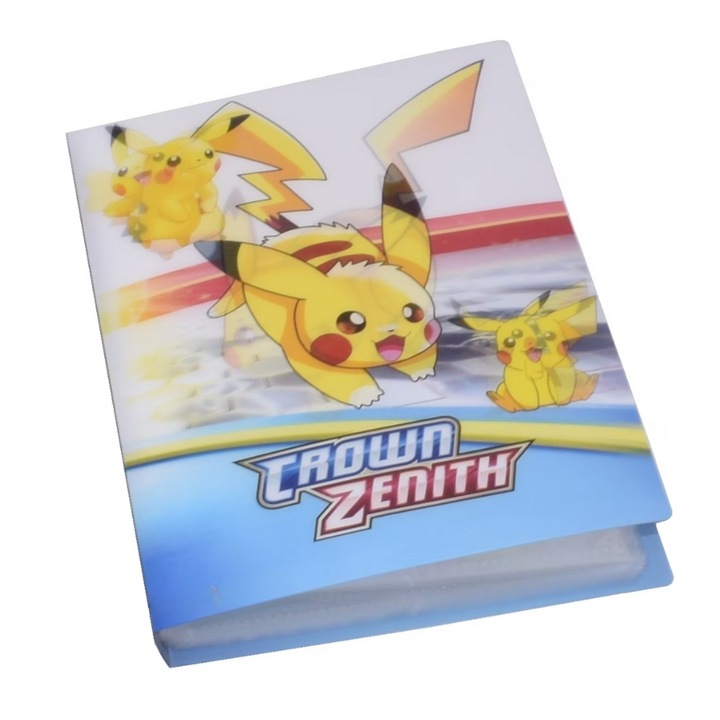 Албум Pokemon CROWN ZENITH 3D, за 240 карти, 19 x 14.5 см, син