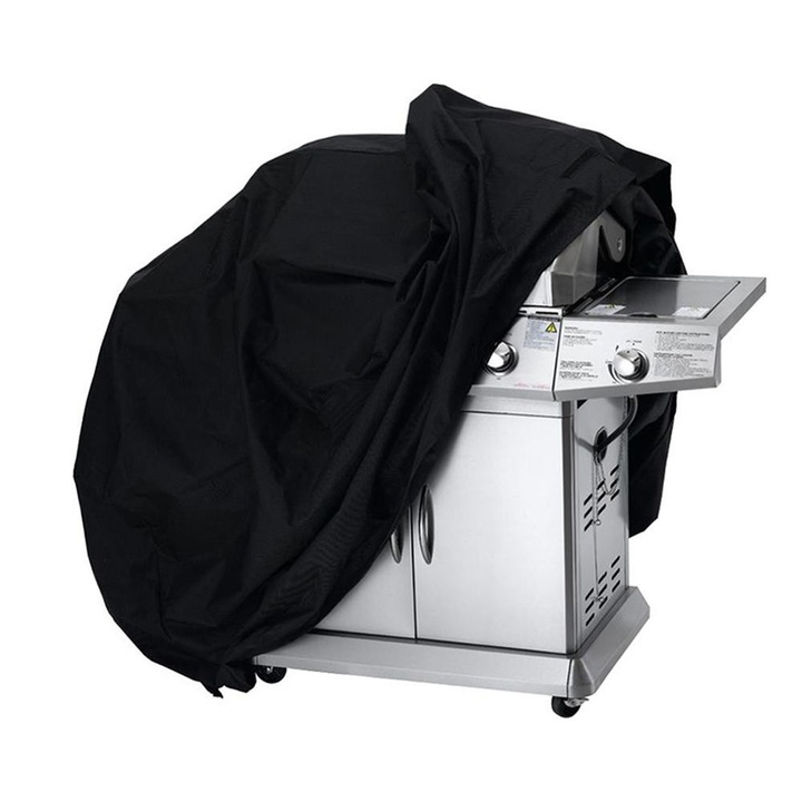 Husa gratar, Poliester, Impermeabil, Rezistenta UV, 140x65x115 cm, Negru