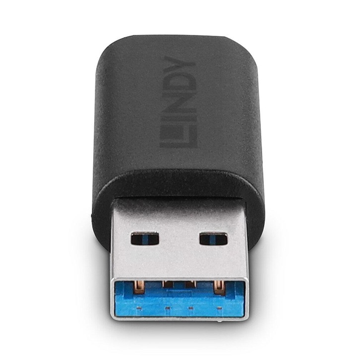 Lindy 41904 adapter, USB - USB-C, fekete