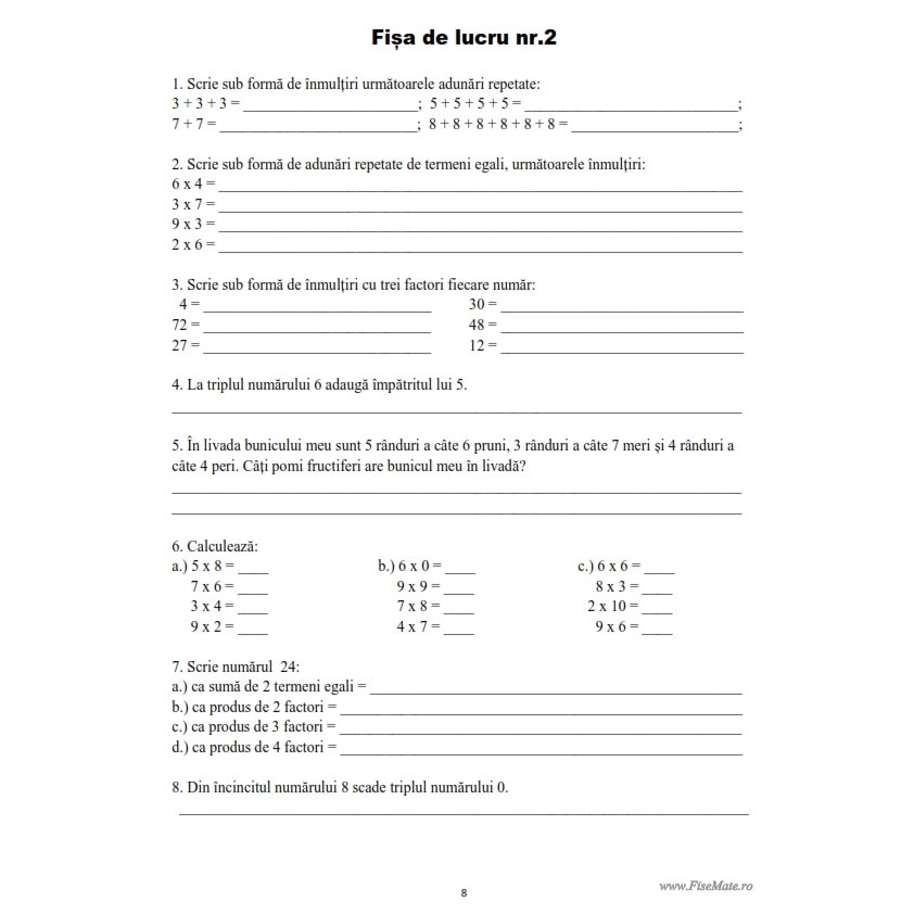 Fise De Lucru Matematica Clasa 3 Inmultirea Si Impartirea Caiet de lucru matematica / Inmultirea si impartirea / Clasa 3 - eMAG.ro