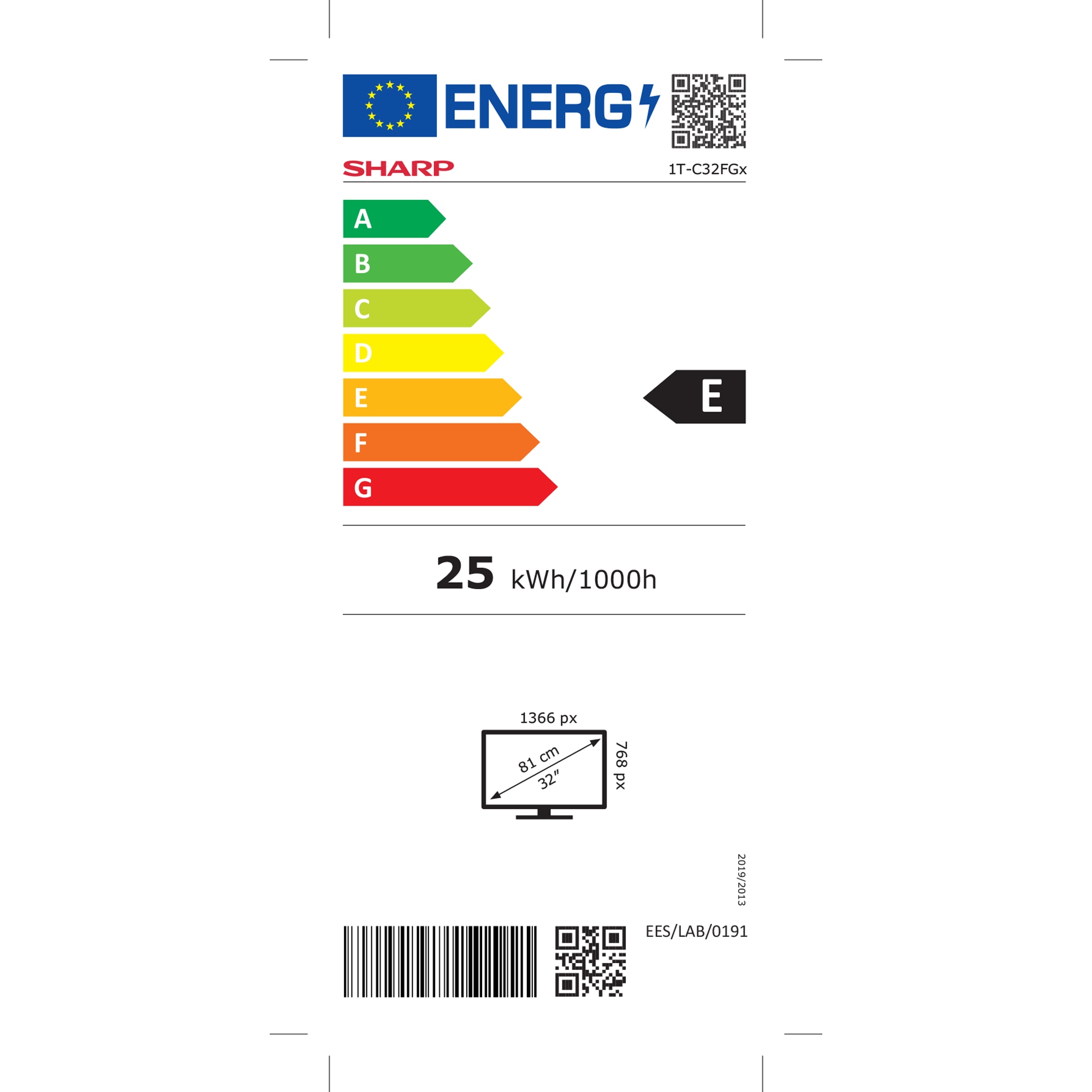 Televizor SHARP LED 32FG2EA, 81 cm, Smart Android, HD, Clasa E