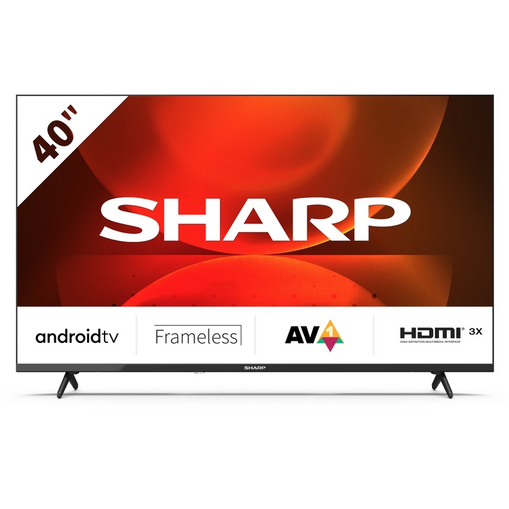 Televizor LED, Sharp, Android, Full HD, Sharp 40FH2EA, 101 cm, Negru