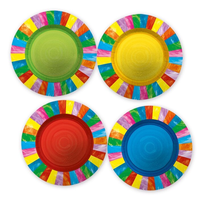 Farfurii 20 cm, Mix Curcubeu, 8 buc/Set Big Party