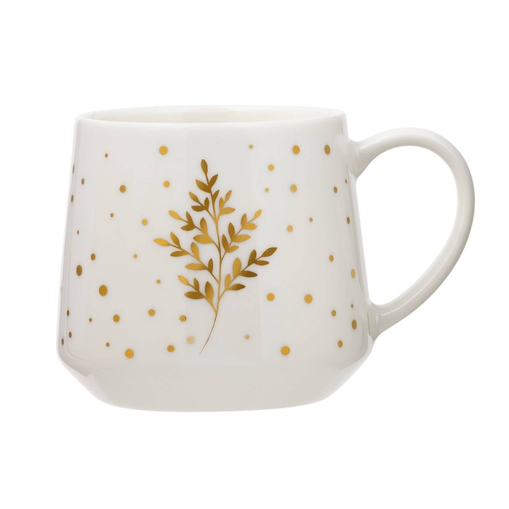 Cana portelan 460ml, model crengi aurii, Ambition Gold Tree