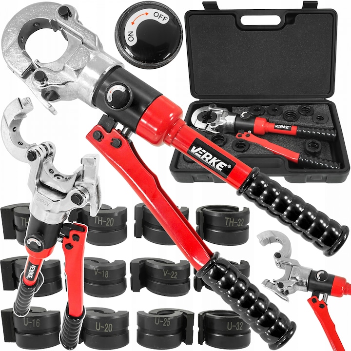 Trusa cleste hidraulic 12T sertizat tevi tip V U TH cu bacuri 16-32mm (V86261)