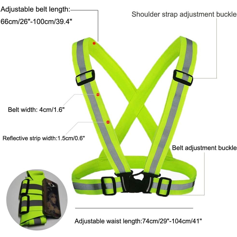 Set 2 veste reflectorizante, Poliester, Verde/Roz - eMAG.ro