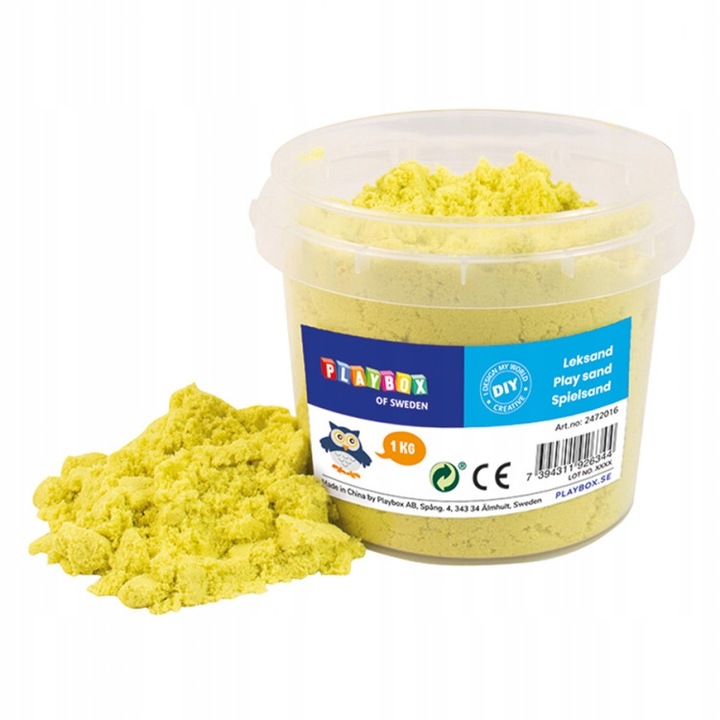 Nisip kinetic Playbox, galben, 1 kg
