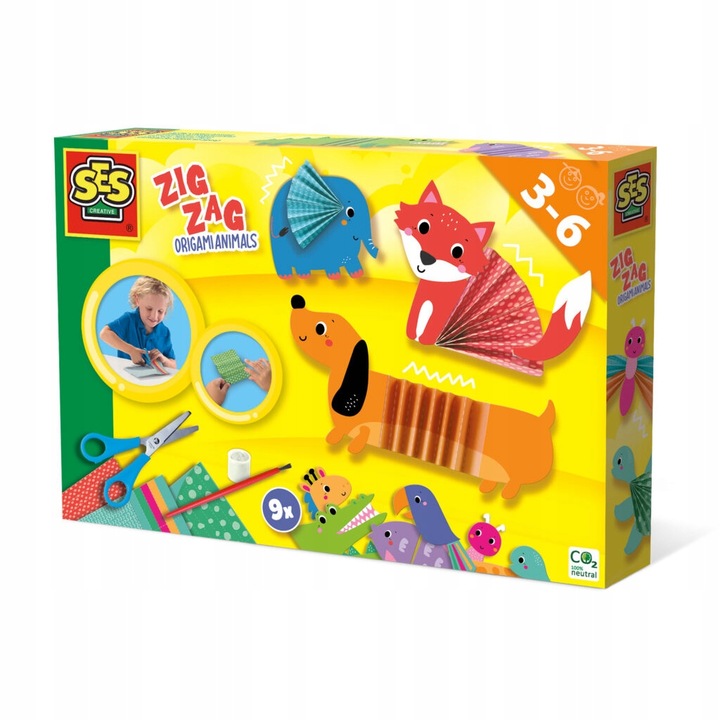 Set creativ Ses Creative, Origami animale ZIG ZAG