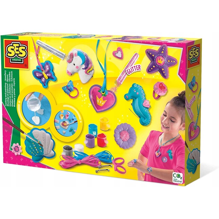 Ghips pentru confectionarea bijuteriilor, SES Creative, Multicolor, 5 ani+