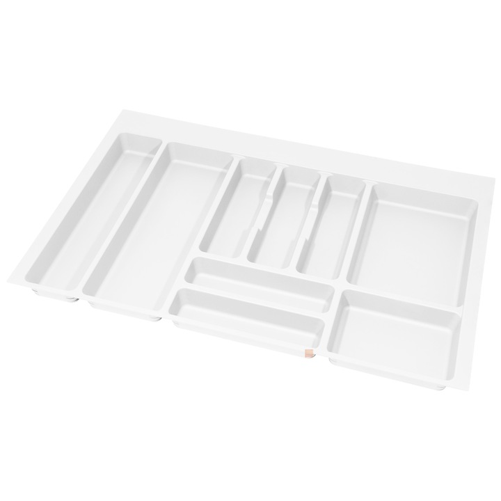 Suport organizare tacamuri, pentru latime exterioara corp 800 mm, montabil in sertar de bucatarie, Emuca, alb