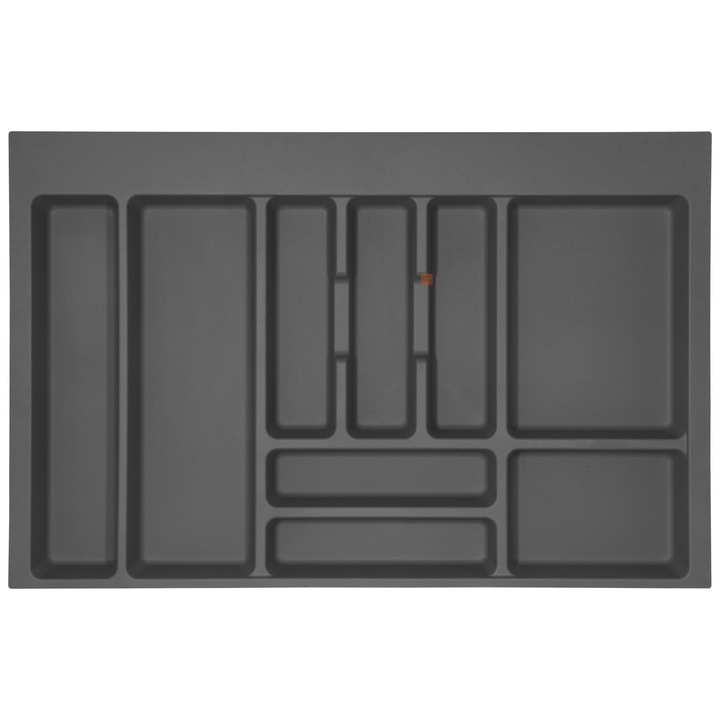 Suport organizare tacamuri, pentru latime exterioara corp 800 mm, montabil in sertar de bucatarie, Emuca, antracit