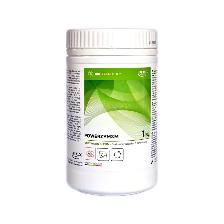 Detergent Bio-Enzimatic Pudra Profesional Curatare si Reinnoire Echipamente (Suprafete Deschise sau Inchise ), POWERZYM M - 1kg Realco
