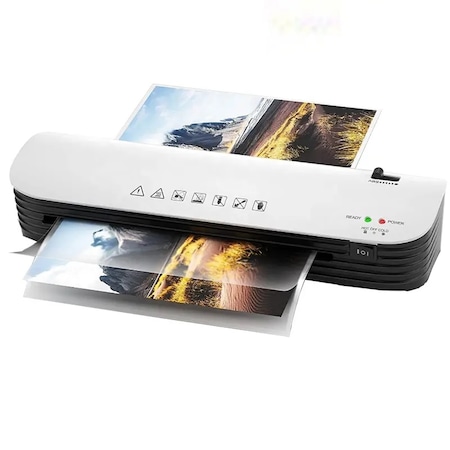Laminator A4 Osmile silentios, la cald si rece cu functie ABS, 80-125 microni si 12 folii de laminare de diferite dimensiuni