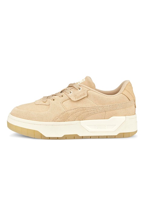 Puma, Pantofi sport low-top de piele intoarsa Cali Dream First Sense, Maro camel