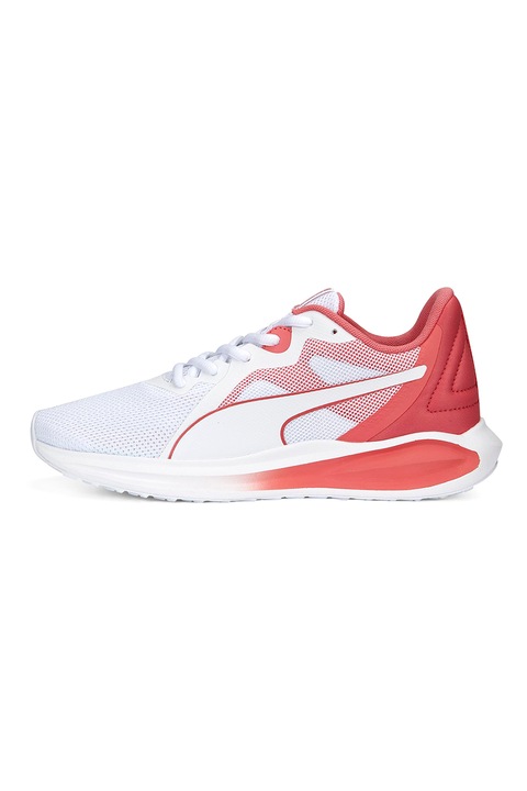 Puma, Pantofi sport de plasa Twitch Runner Twist, Alb/Coral