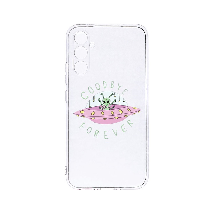 Husa BestCase® Clear Silicon 2MM, Compatibila Cu Samsung Galaxy S23 FE, Universe, Good Bye, Antisoc, Protectie Camera, Margini ridicate pentru protectia ecranului, T 474
