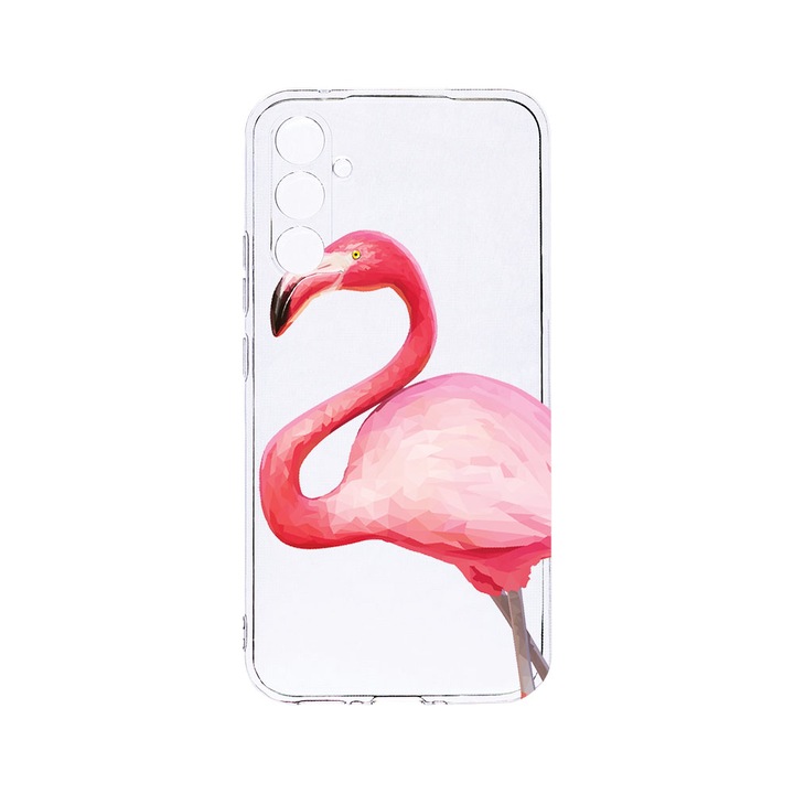 Husa BestCase® Clear Silicon 2MM, Compatibila Cu Samsung Galaxy A15, Flamingo, Antisoc, Protectie Camera, Margini ridicate pentru protectia ecranului, T 55