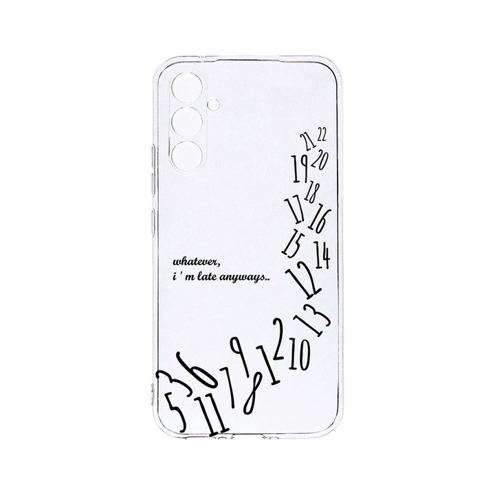 Husa BestCase® Clear Silicon 2MM, Compatibila Cu Samsung Galaxy S23 FE, I'm Late Always, Antisoc, Protectie Camera, Margini ridicate pentru protectia ecranului, T 141