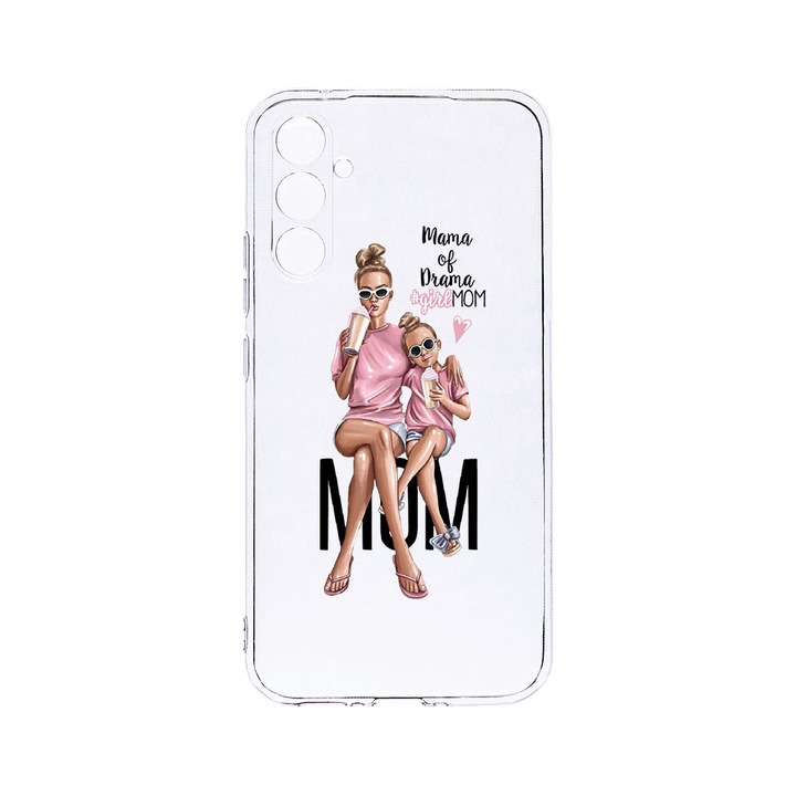 Силиконов калъф BestCase за Samsung Galaxy M34 / Galaxy F34, Girl Mom Mama of Drama, Camera Protection, Clear Silicon 2MM, Transparent T 558