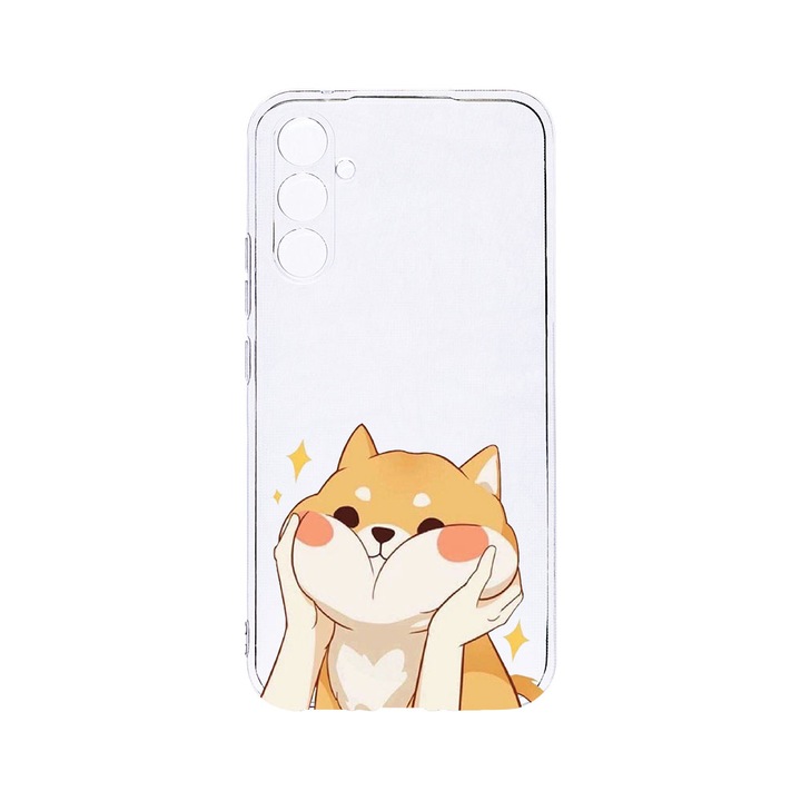 Husa BestCase® Clear Silicon 2MM, Compatibila Cu Samsung Galaxy S23 FE, Emoji - Sweet Cat, Antisoc, Protectie Camera, Margini ridicate pentru protectia ecranului, T 596