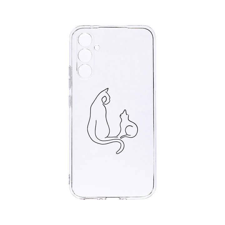 Husa BestCase® Clear Silicon 2MM, Compatibila Cu Samsung Galaxy S23 FE, Abstract Cat, Antisoc, Protectie Camera, Margini ridicate pentru protectia ecranului, T 738