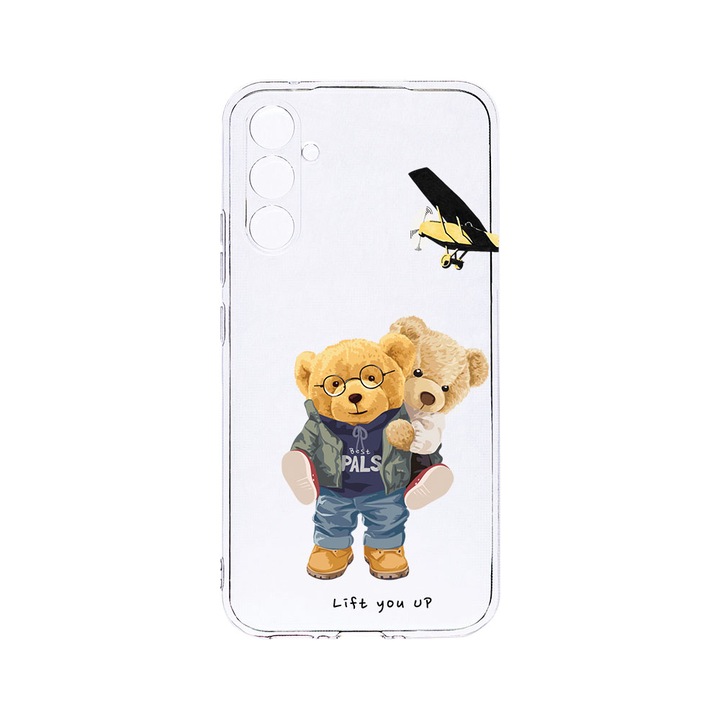 Husa BestCase® Clear Silicon 2MM, Compatibila Cu Samsung Galaxy S23 FE, Teddy Bear Lift me up, Antisoc, Protectie Camera, Margini ridicate pentru protectia ecranului, T 933