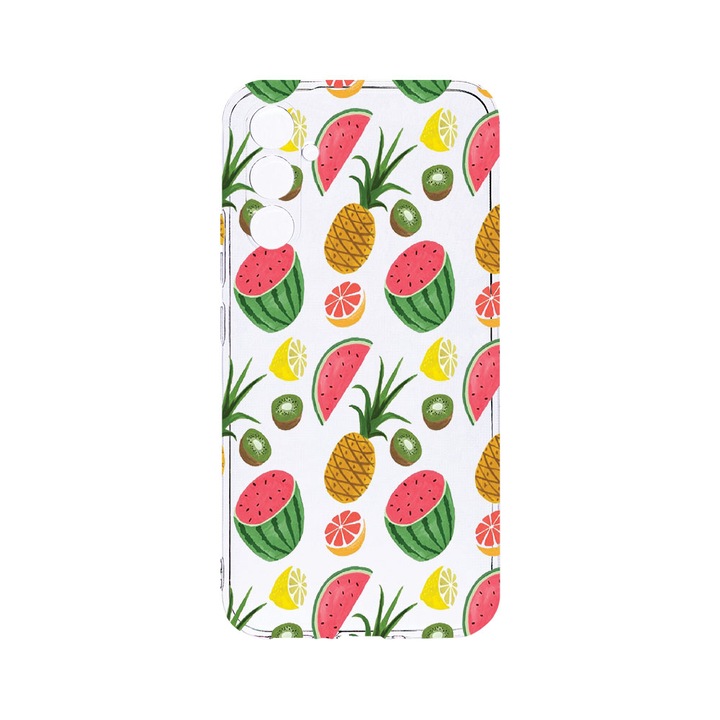 Husa BestCase® Clear Silicon 2MM, Compatibila Cu Samsung Galaxy S23 FE, Ananas, Antisoc, Protectie Camera, Margini ridicate pentru protectia ecranului, T 666