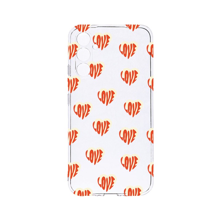 Husa BestCase® Clear Silicon 2MM, Compatibila Cu Samsung Galaxy S23 FE, Cute Love Pattern, Antisoc, Protectie Camera, Margini ridicate pentru protectia ecranului, T 936