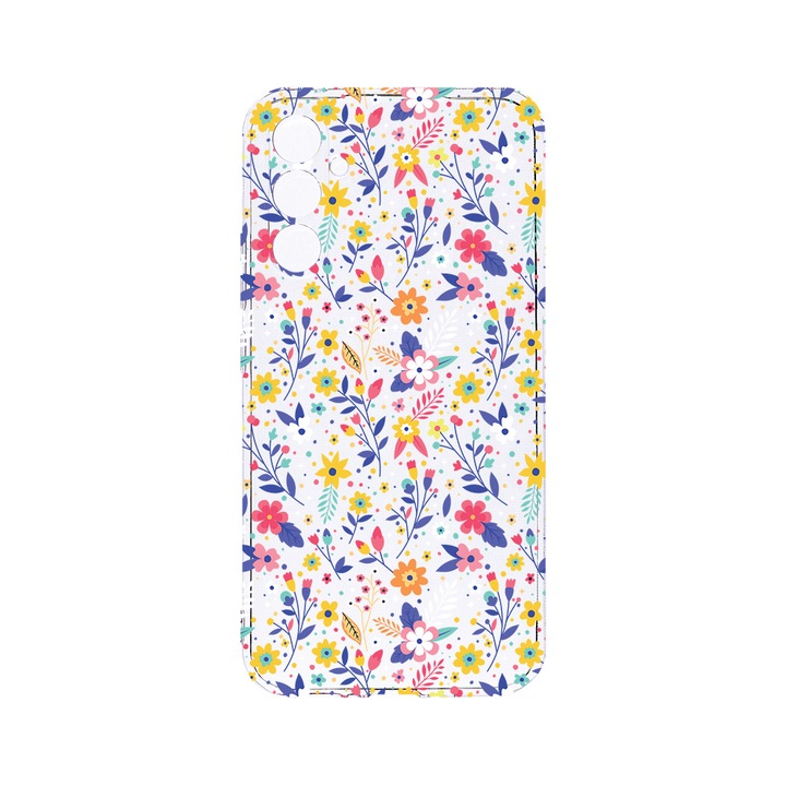 Husa BestCase® Clear Silicon 2MM, Compatibila Cu Samsung Galaxy S23 FE, Flower Pattern, Antisoc, Protectie Camera, Margini ridicate pentru protectia ecranului, T 955