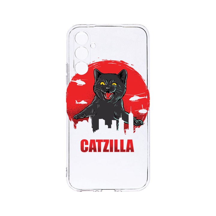 Husa BestCase® Clear Silicon 2MM, Compatibila Cu Samsung Galaxy S23 FE, Catzilla, Antisoc, Protectie Camera, Margini ridicate pentru protectia ecranului, T 879