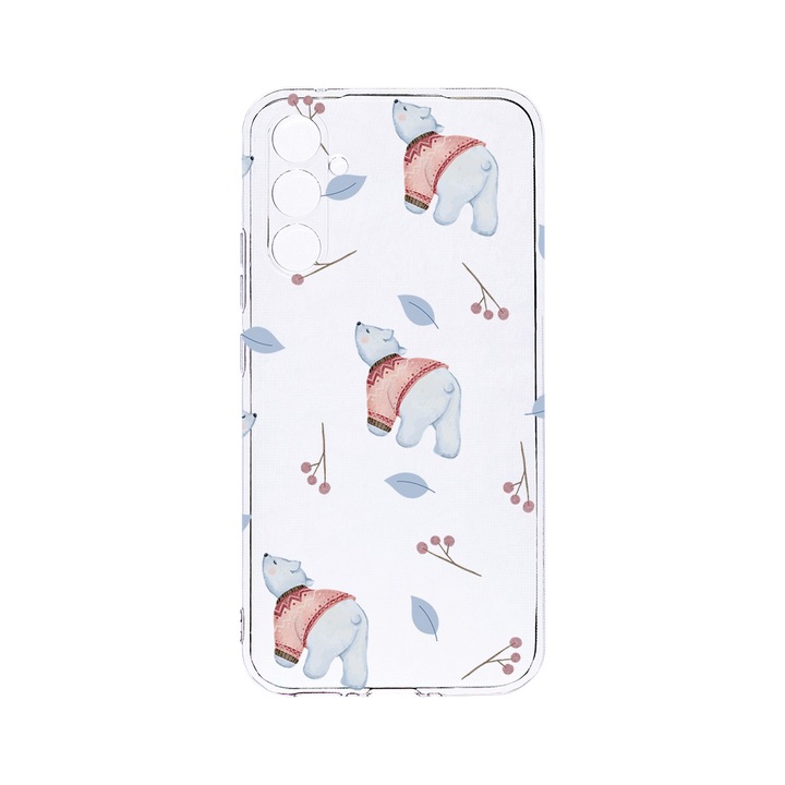 Husa BestCase® Clear Silicon 2MM, Compatibila Cu Samsung Galaxy S23 FE, Ice Bear Pattern, Antisoc, Protectie Camera, Margini ridicate pentru protectia ecranului, T 969