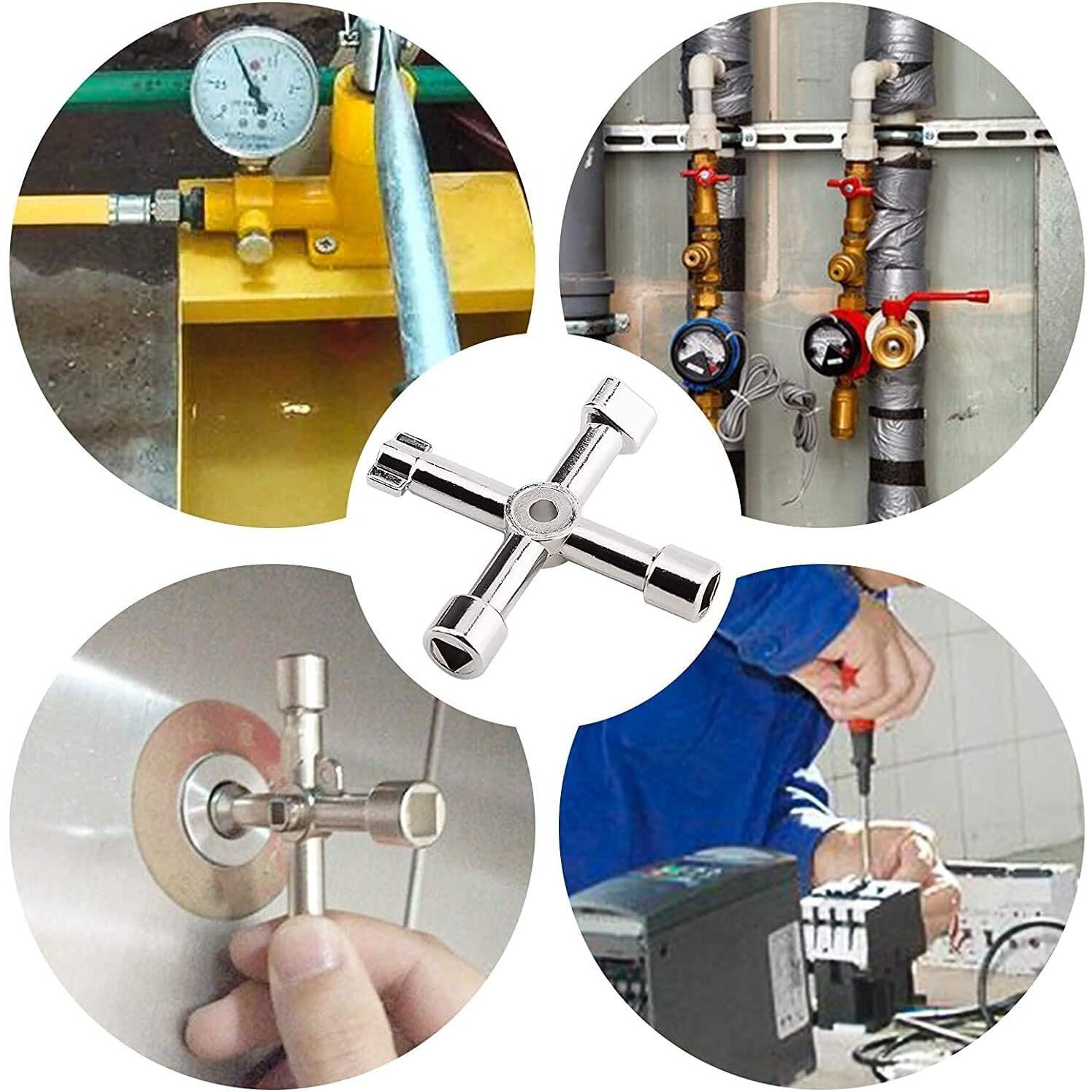 Cheie cu 4 cai, Pentru radiator, Metal, Argintiu - eMAG.ro