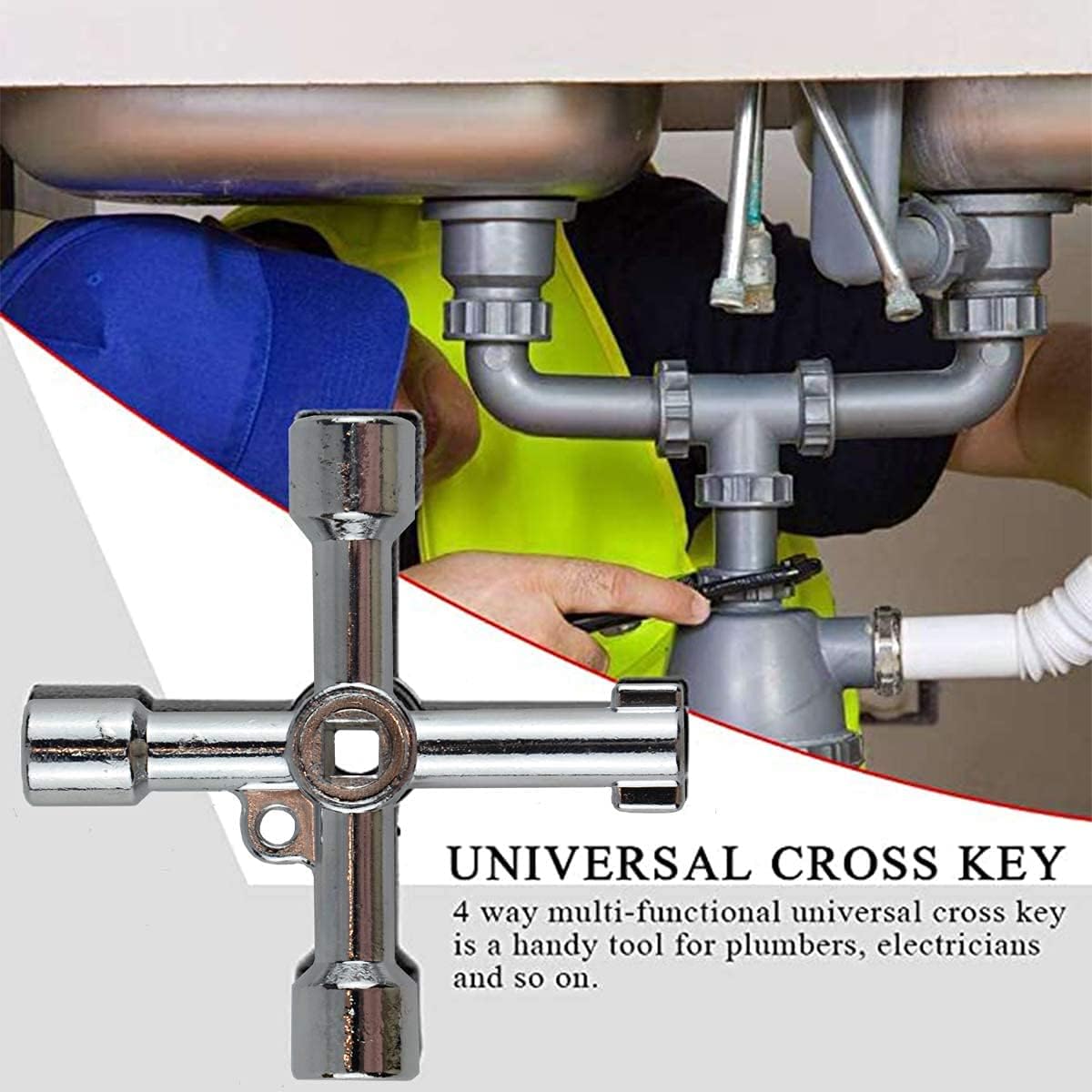 Cheie cu 4 cai, Pentru radiator, 7x7cm, Metal, Argintiu - eMAG.ro