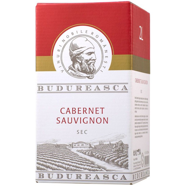 Vin Rosu Budureasca, Cabernet Sauvignon, Sec, BIB, 2l