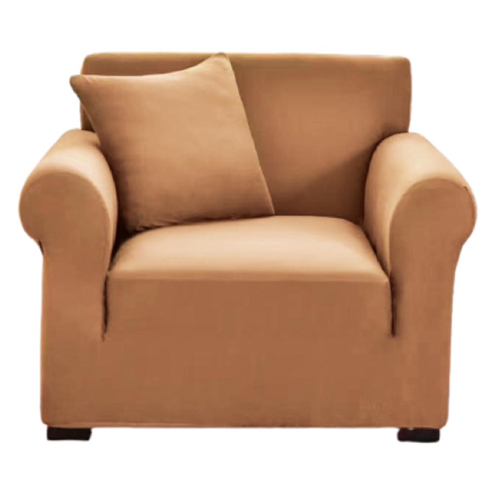 Husa elastica pentru fotoliu, Uni, 90x140cm, Maro Deschis