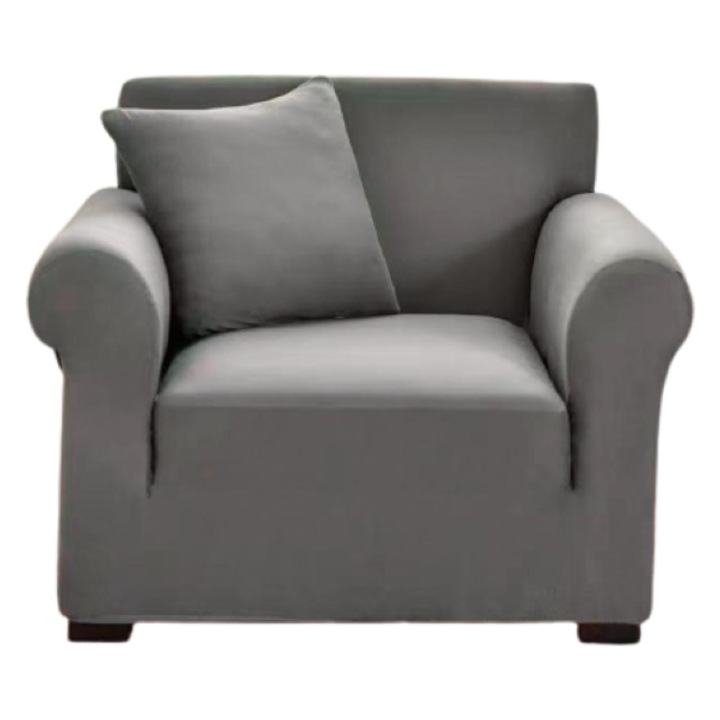 Husa elastica pentru fotoliu, Uni, 90x140cm, Gri Deschis