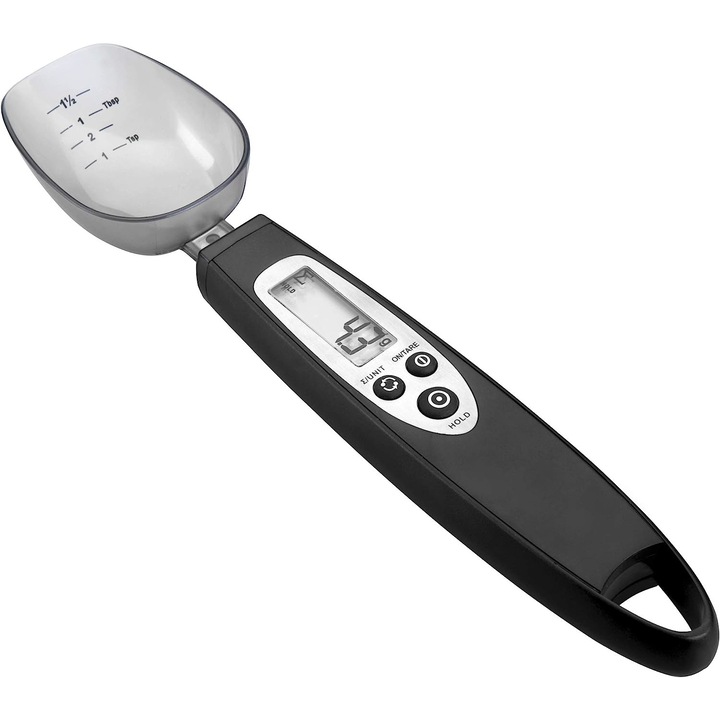 Cantar digital, Metal, Portabil, Negru/Argintiu