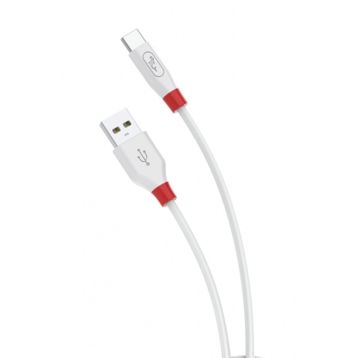 Cablu USB, SkyDolphin, USB C, 2.4A, 1m, Alb