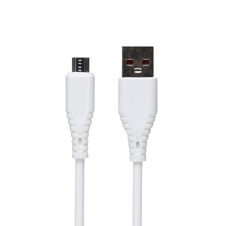 Cablu USB, SkyDolphin, Micro USB, 2.4A, 1m, Alb