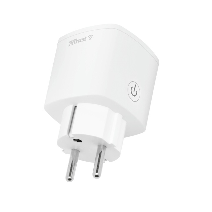 Смарт контакт Trust, 3500W, WiFi 2,4 GHz, 5,2х5,2х8,6 см, Пластмаса, Бял