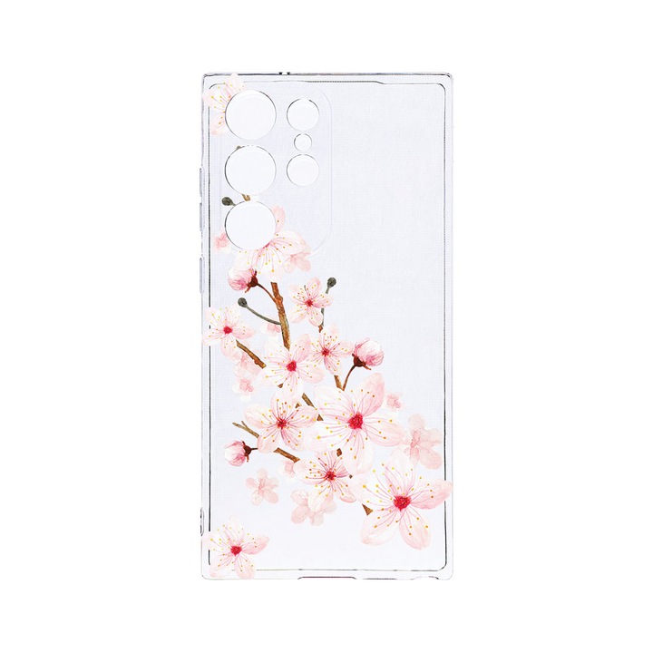 Husa BestCase® Clear Silicon 2MM, Compatibila Cu Samsung Galaxy S23 Ultra, Spring Flower, Antisoc, Protectie Camera, Margini ridicate pentru protectia ecranului, T 62