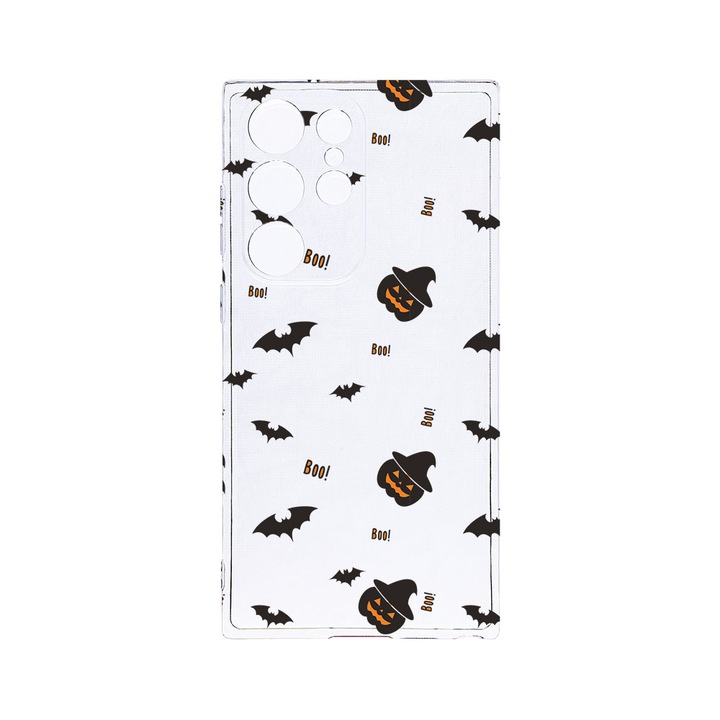 Husa BestCase® Clear Silicon 2MM, Compatibila Cu Samsung Galaxy S23 Ultra, Halloween, Antisoc, Protectie Camera, Margini ridicate pentru protectia ecranului, T 156