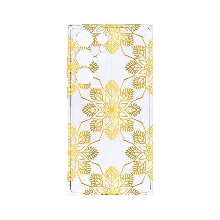 Husa BestCase® Clear Silicon 2MM, Compatibila Cu Samsung Galaxy S23 Ultra, Gold, Antisoc, Protectie Camera, Margini ridicate pentru protectia ecranului, T 120