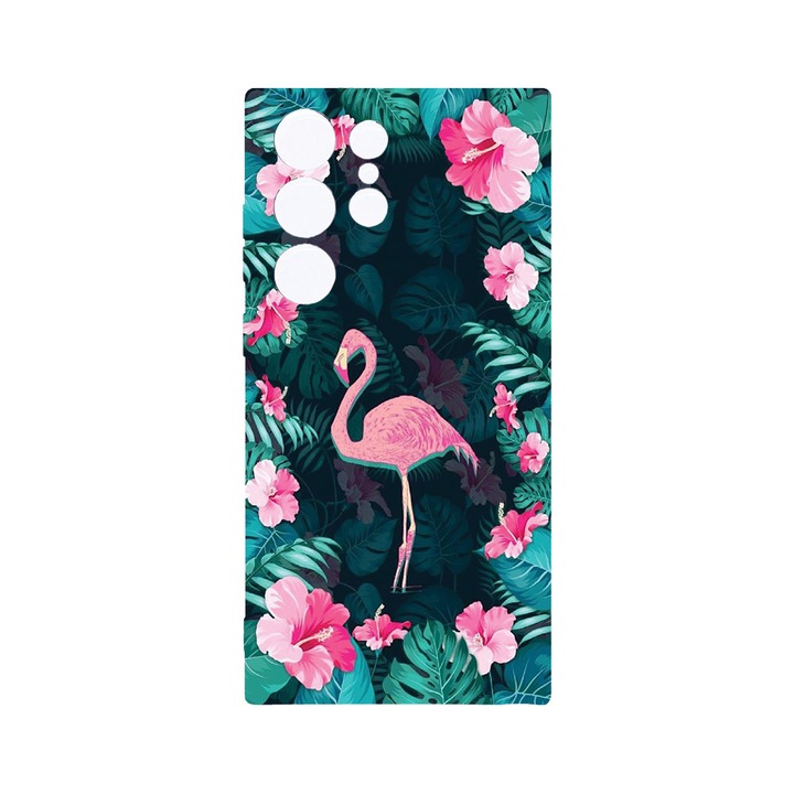 Husa BestCase® Clear Silicon 2MM, Compatibila Cu Samsung Galaxy S23 Ultra, Flamingo, Antisoc, Protectie Camera, Margini ridicate pentru protectia ecranului, T 247