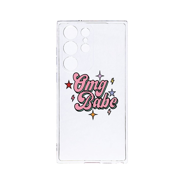 BestCase 2MM Clear Szilikon telefontok, Samsung Galaxy S23 Ultra, OMG Babe, Kamera védelem, strapabíró, T 487