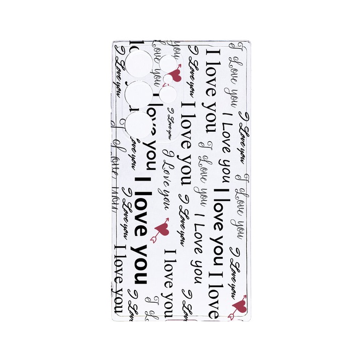 Husa BestCase® Clear Silicon 2MM, Compatibila Cu Samsung Galaxy S23 Ultra, Love me, Antisoc, Protectie Camera, Margini ridicate pentru protectia ecranului, T 40