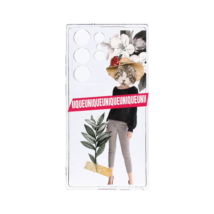 Husa BestCase® Clear Silicon 2MM, Compatibila Cu Samsung Galaxy S23 Ultra, I'm Unique, Antisoc, Protectie Camera, Margini ridicate pentru protectia ecranului, T 912