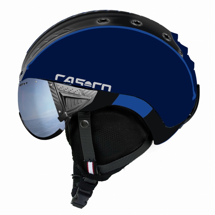 Casca de ski cu viziera unisex, Casco, Bleumarin/Negru, XL