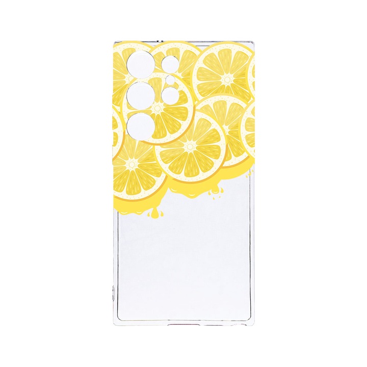 Husa BestCase® Clear Silicon 2MM, Compatibila Cu Samsung Galaxy S23 Ultra, Lemon, Antisoc, Protectie Camera, Margini ridicate pentru protectia ecranului, T 58